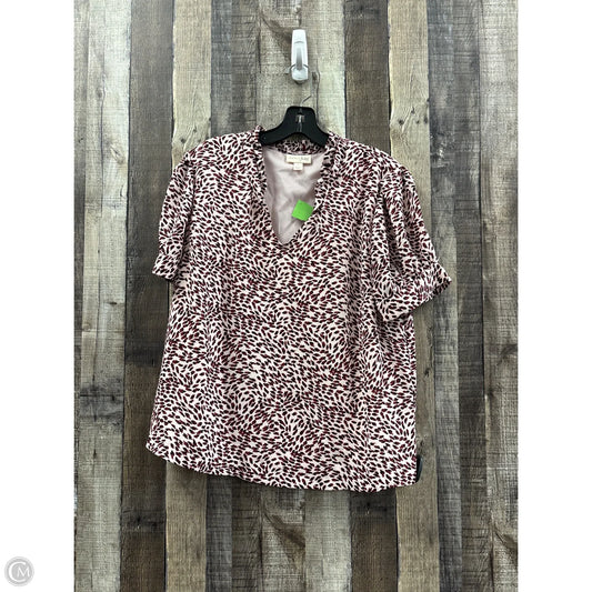 Top Short Sleeve By Maison Jules In Animal Print, Size: L