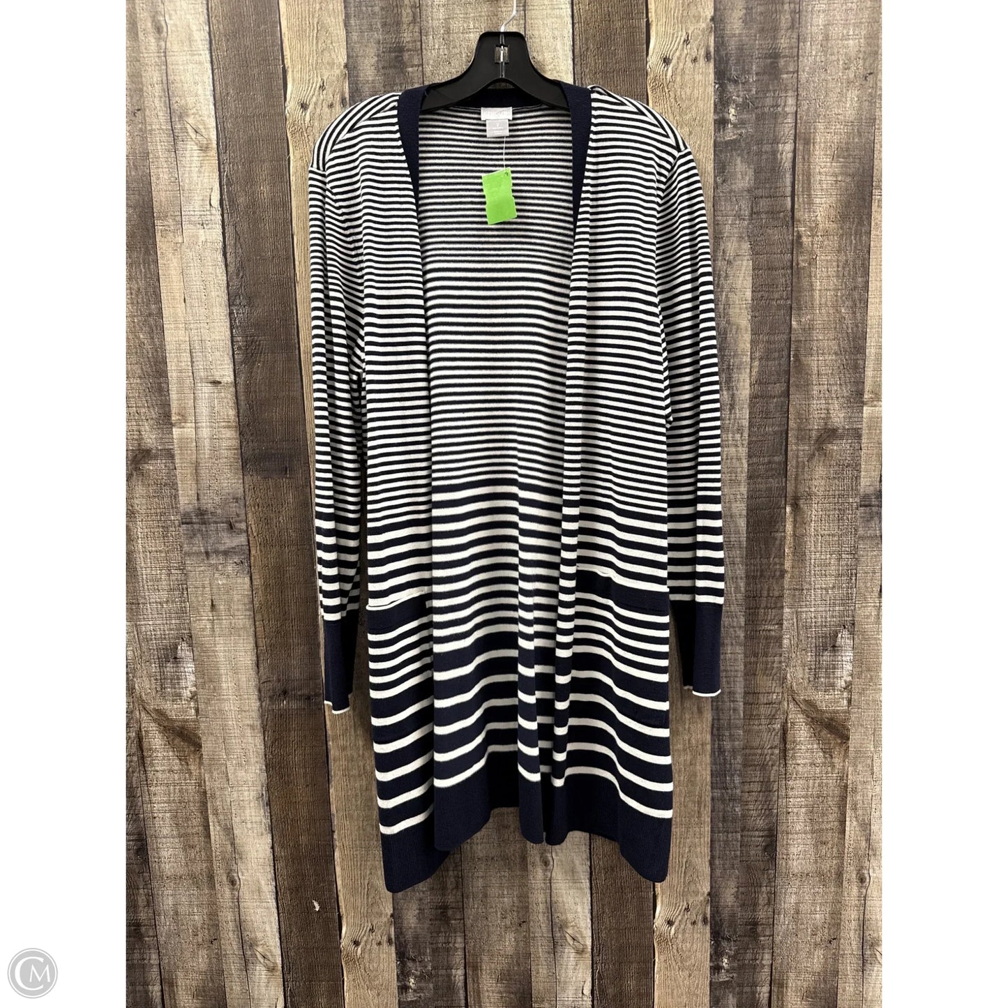 Cardigan By Chicos In Blue & White, Size: L