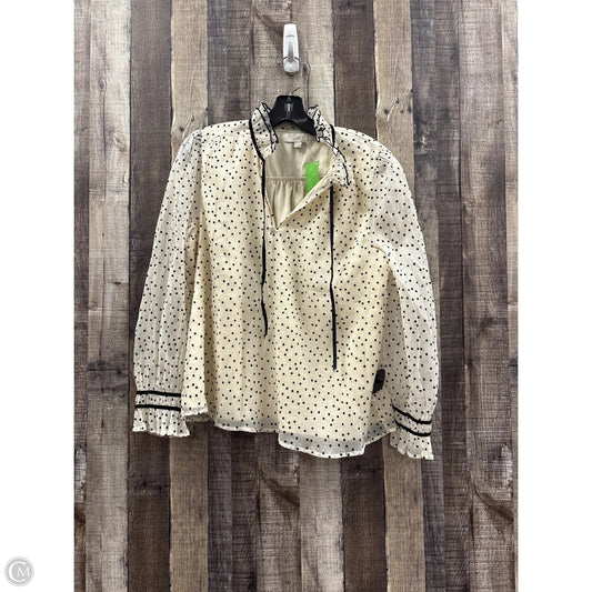 Top Long Sleeve By Loft In Polkadot Pattern, Size: Lp