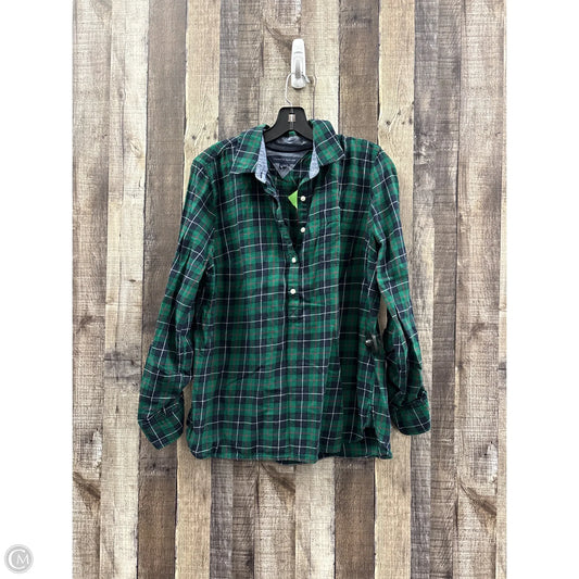 Top Long Sleeve By Tommy Hilfiger In Plaid Pattern, Size: L