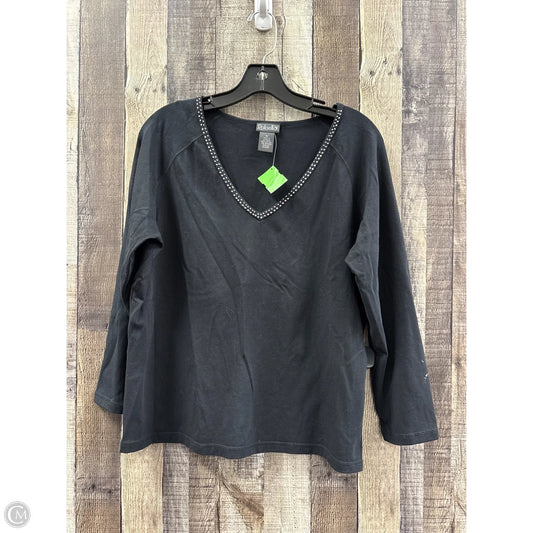 Top Long Sleeve By Rafaella In Black, Size: Xl