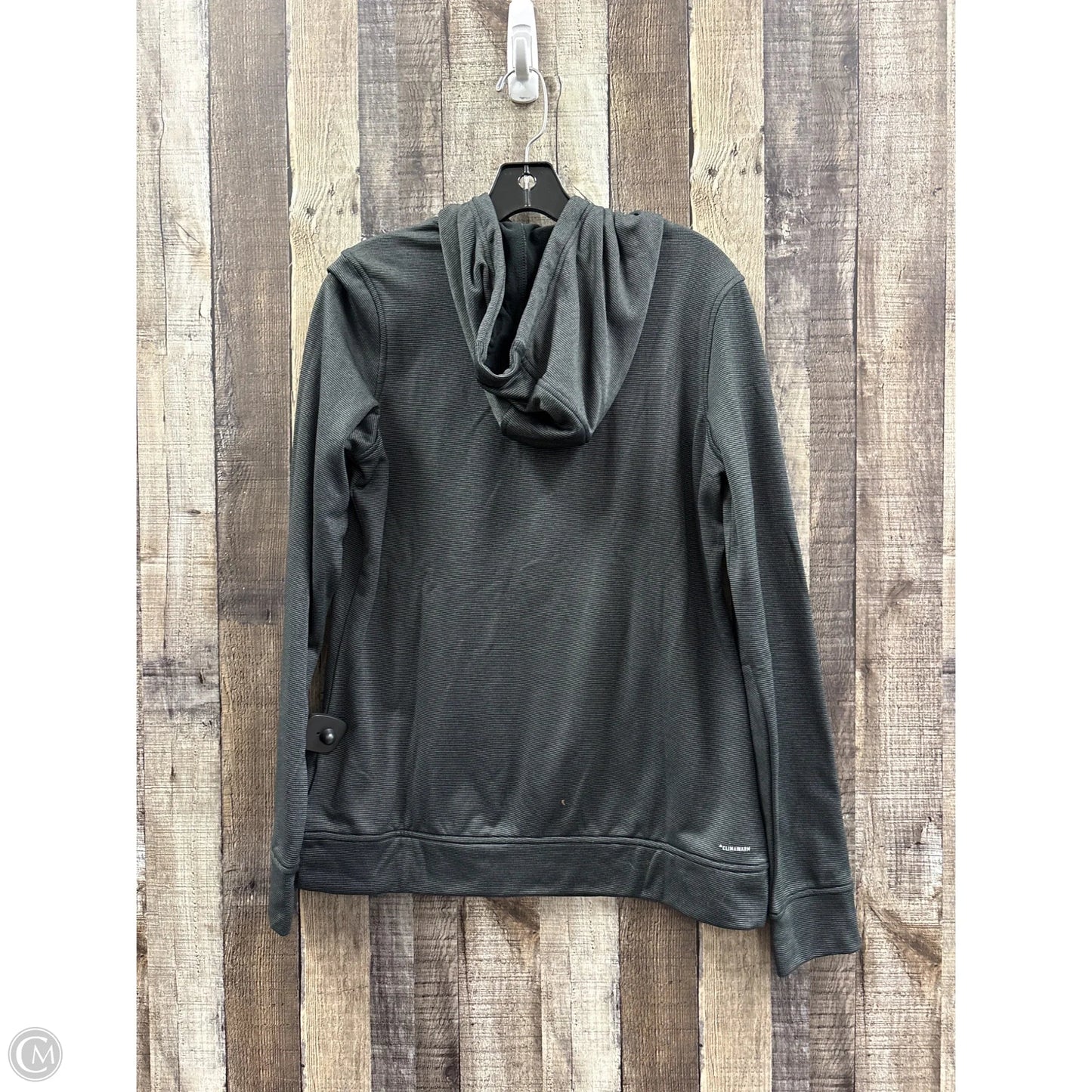 Athletic Top Long Sleeve Hoodie By Adidas In Black, Size: L
