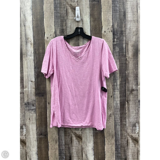 Top Short Sleeve By Chicos In Pink, Size: L