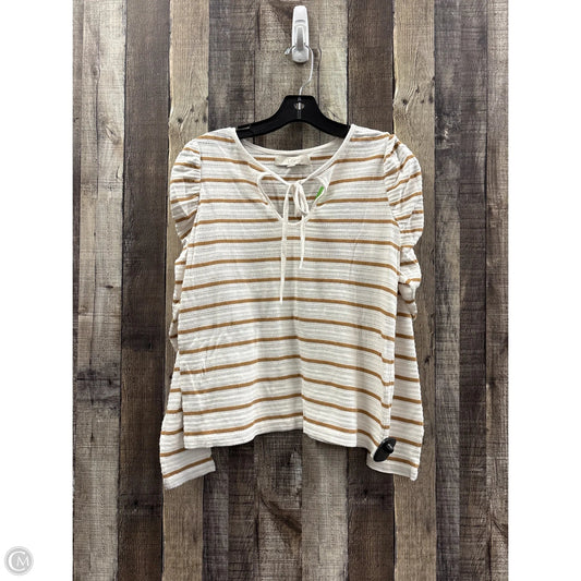 Top Long Sleeve By Loft In Striped Pattern, Size: Xs