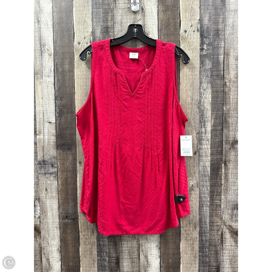 Top Sleeveless By Croft And Barrow In Red, Size: Xl