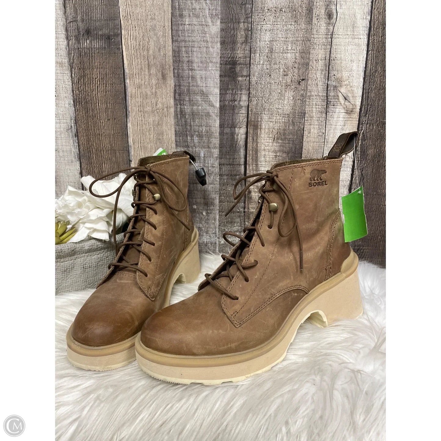 Boots Ankle Heels By Sorel In Brown, Size: 8