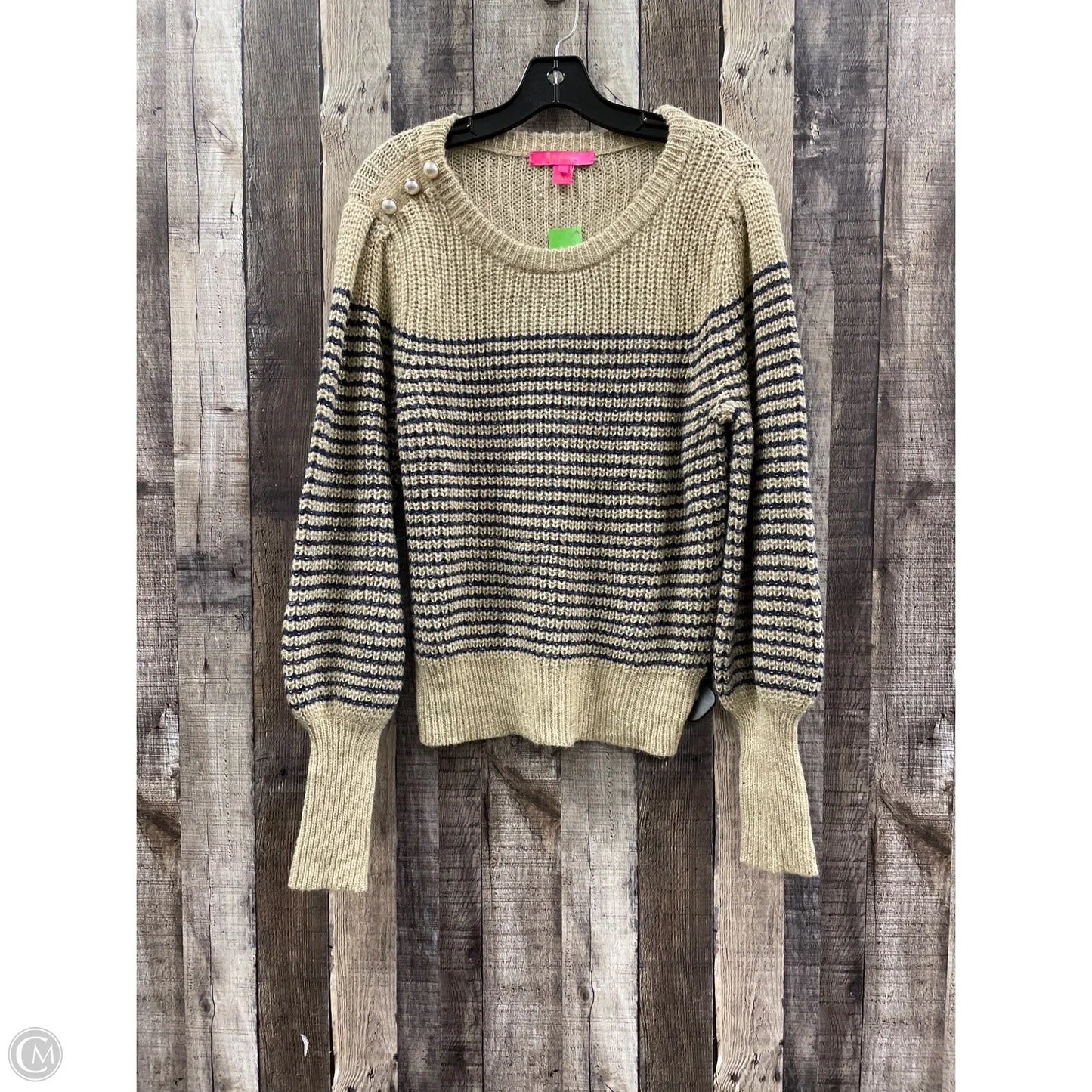 Sweater Cardigan Designer By Lilly Pulitzer In Gold, Size: M