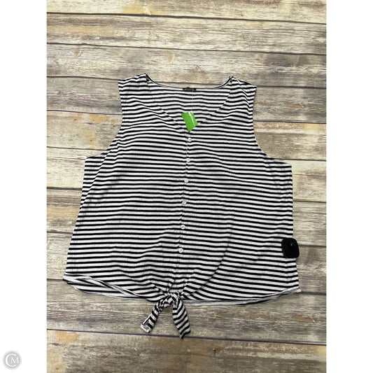 Top Sleeveless By Talbots In Striped Pattern, Size: M