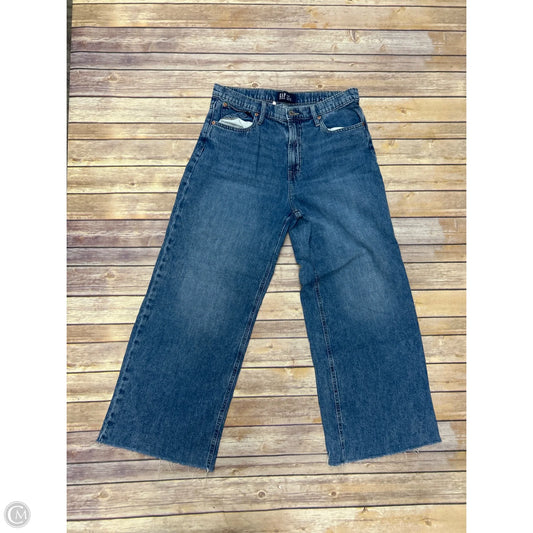 Jeans Wide Leg By Gap In Blue Denim, Size: 14