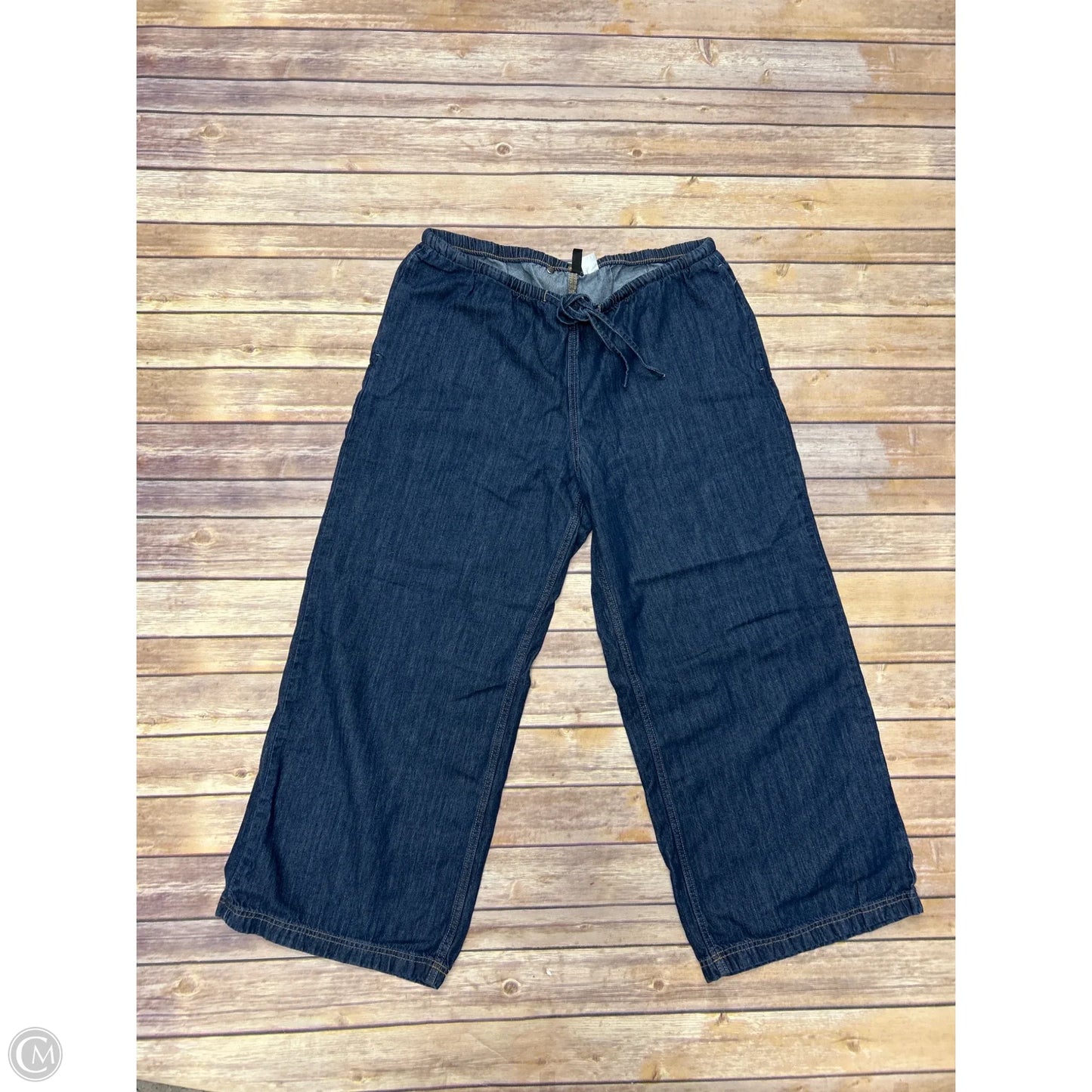 Jeans Wide Leg By Divided In Blue Denim, Size: L