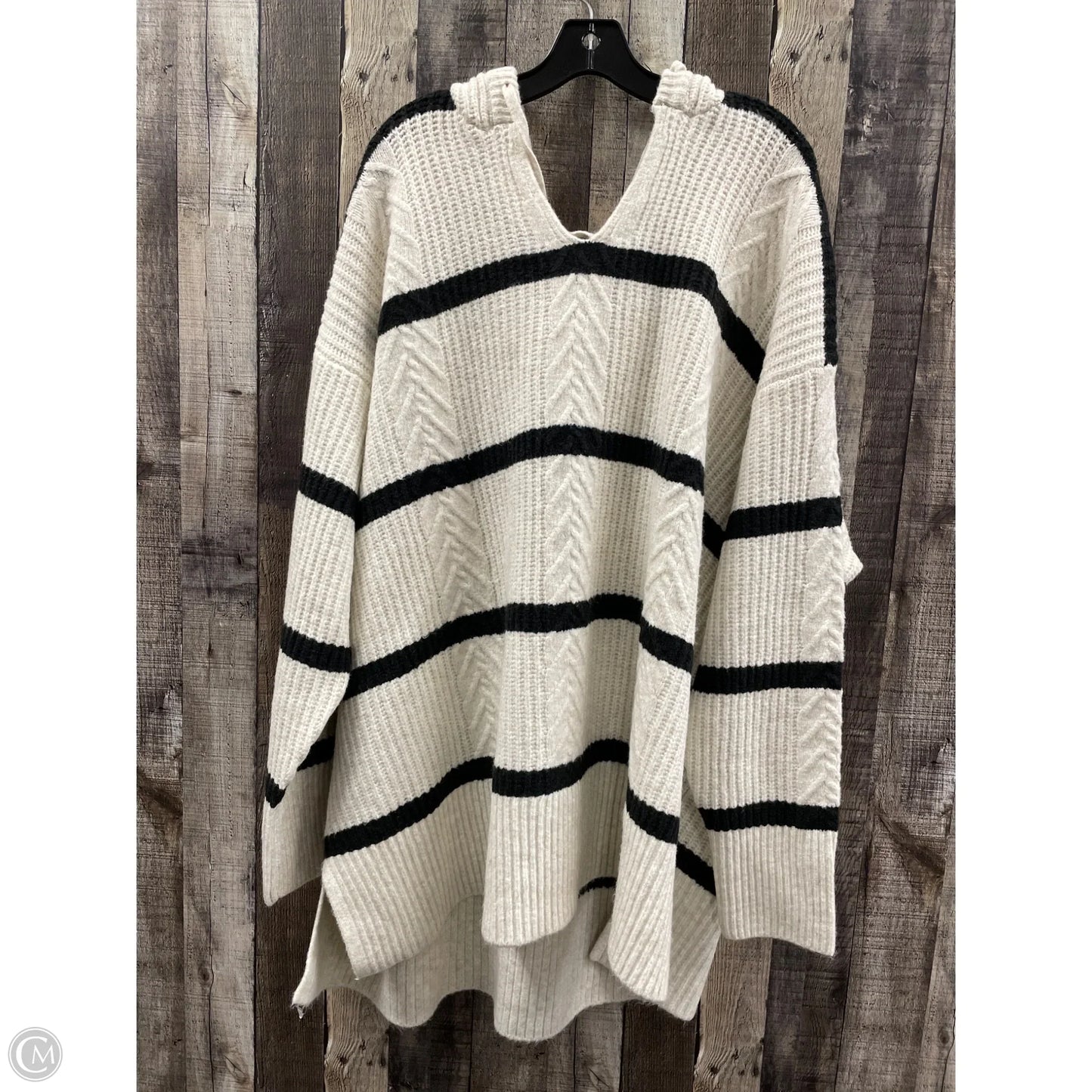 Sweater By Ava & Viv In Black & Cream, Size: 3x