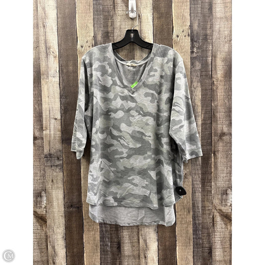 Top Long Sleeve By Jane And Delancey In Camouflage Print, Size: 1x