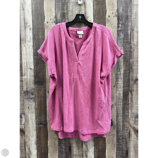 Top Short Sleeve By Ava & Viv In Pink, Size: 1x