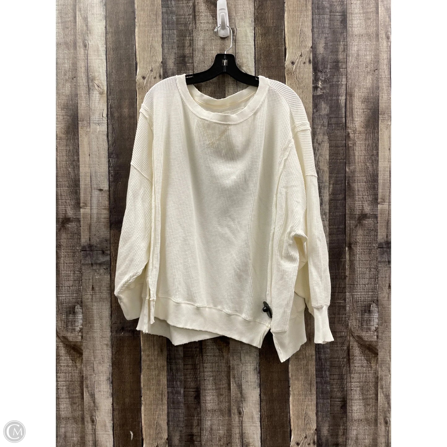 Top Long Sleeve By American Eagle In Cream, Size: M