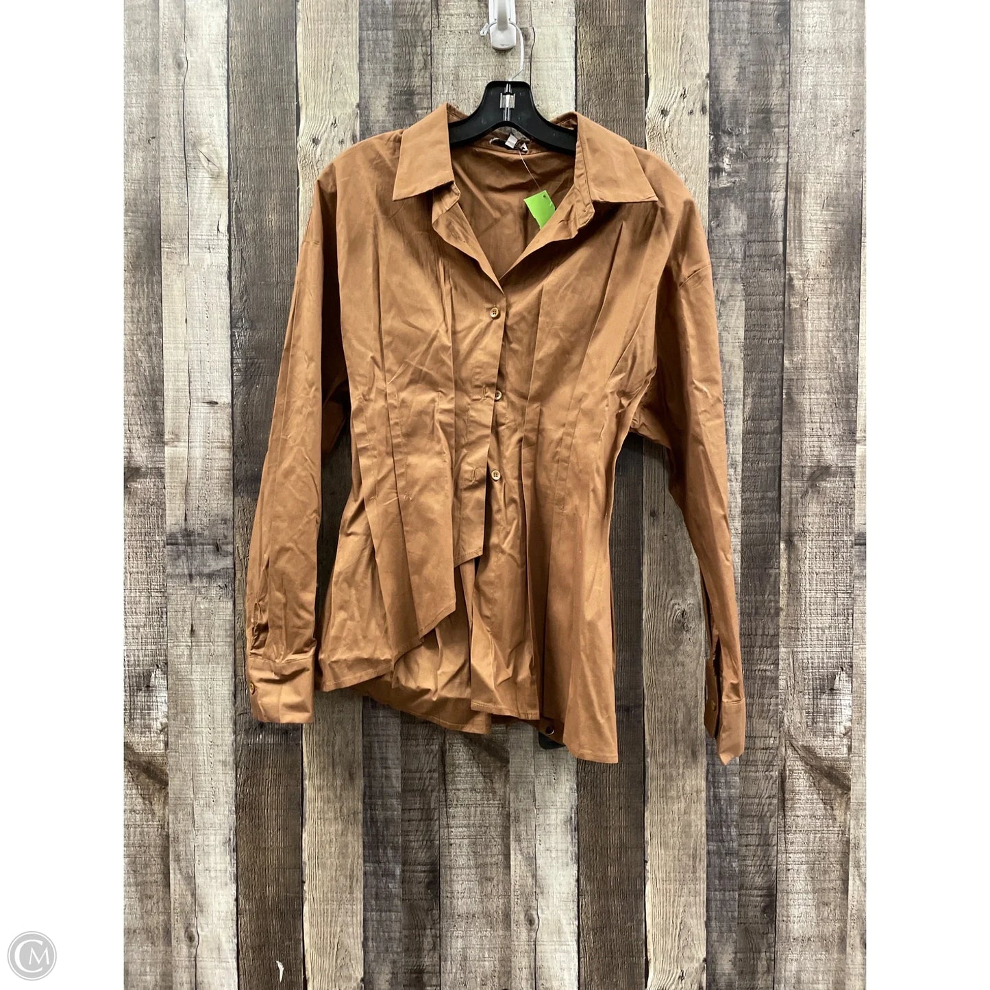 Top Long Sleeve By Fashion Nova In Brown, Size: L