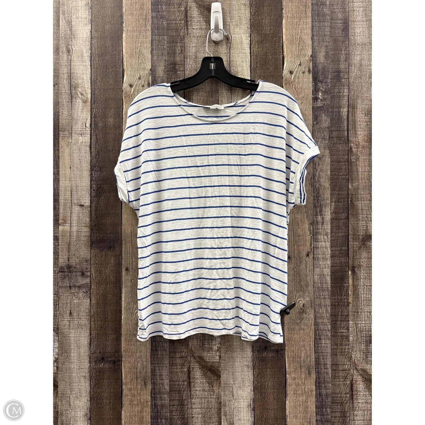 Top Short Sleeve By Green Envelope In Striped Pattern, Size: L