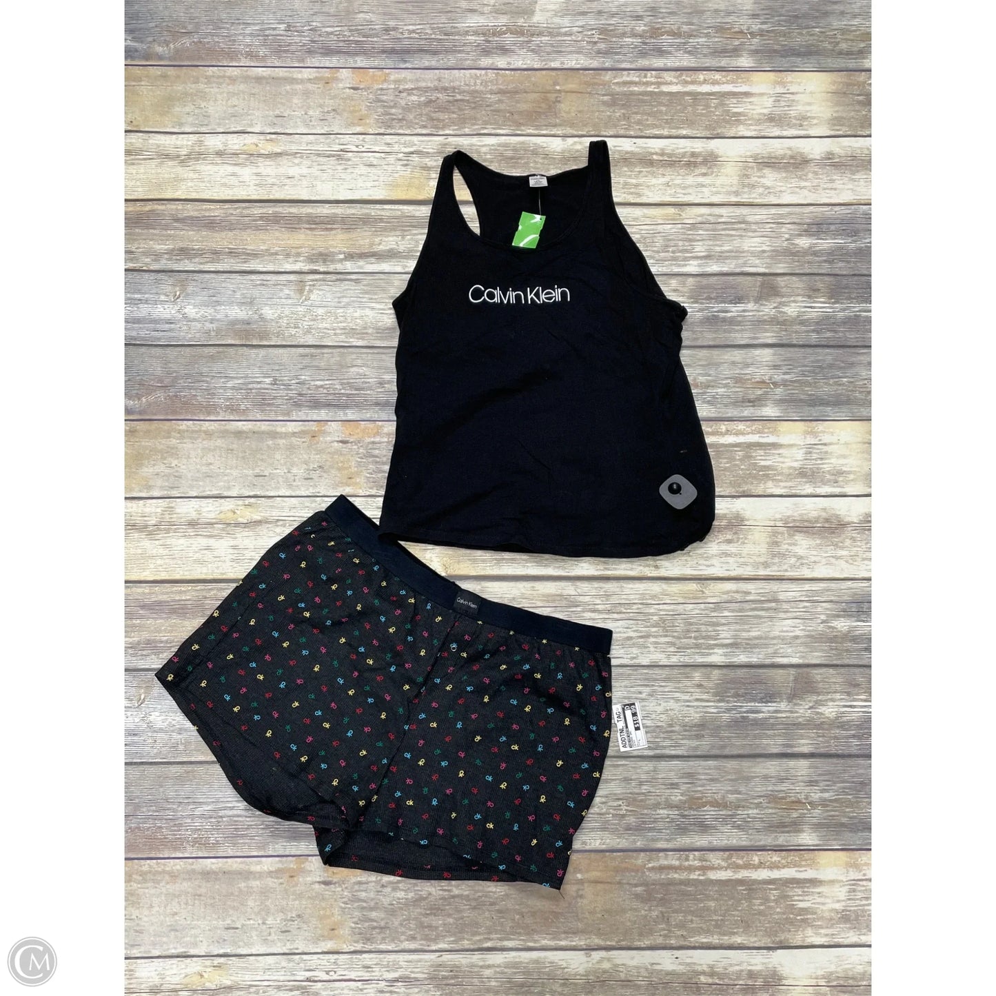 Pajamas 2pc By Calvin Klein In Black, Size: L