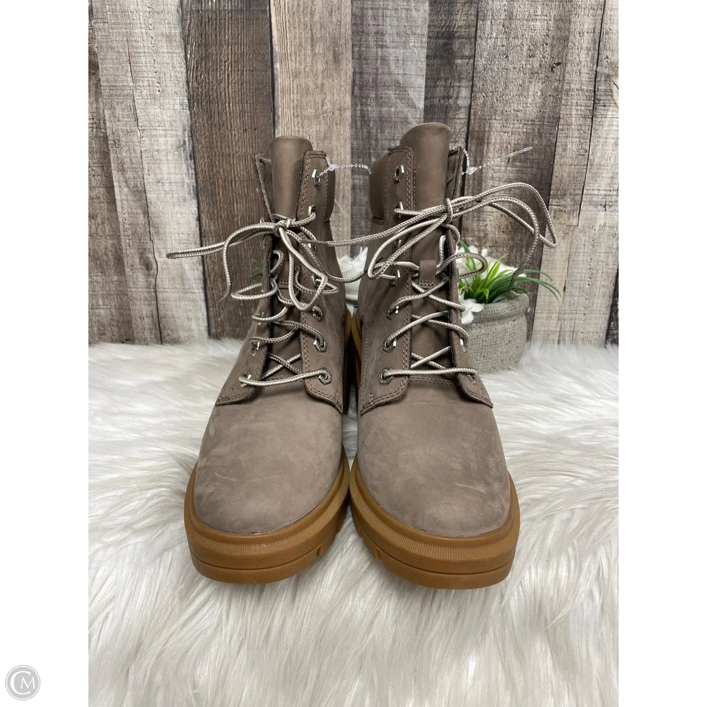 Boots Ankle Heels By Timberland In Taupe, Size: 10