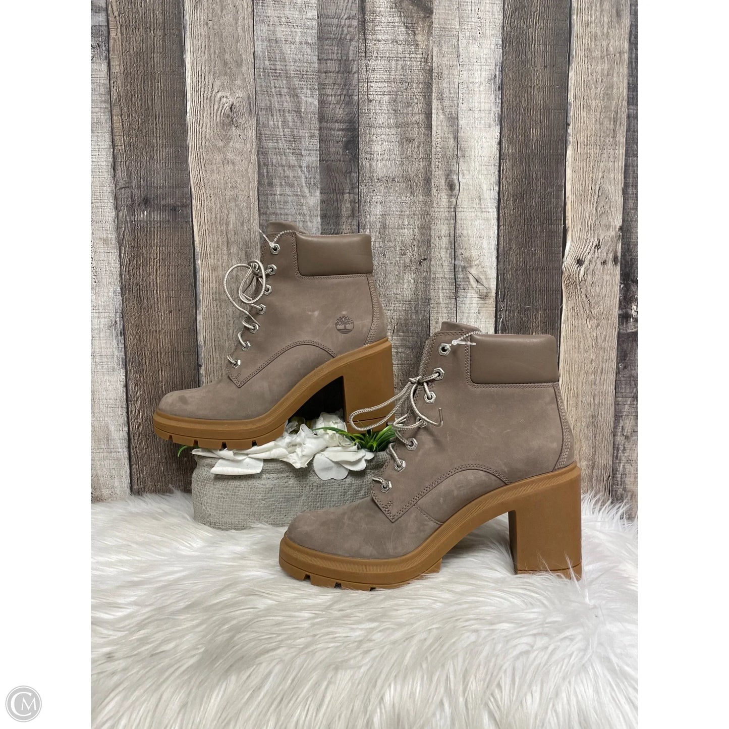 Boots Ankle Heels By Timberland In Taupe, Size: 10