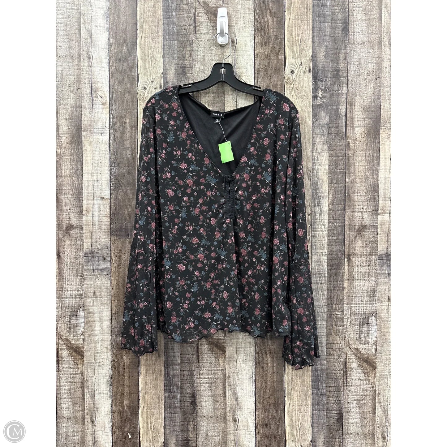 Top Long Sleeve By Torrid In Black, Size: 2x