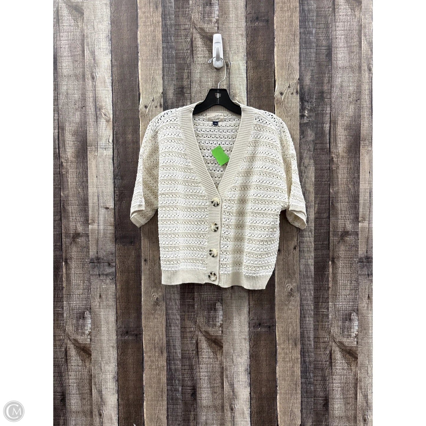 Sweater Cardigan By Universal Thread In Tan & White, Size: S