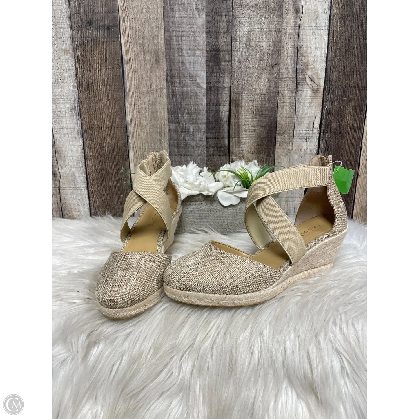 Sandals Heels Wedge By Talbots In Beige, Size: 7