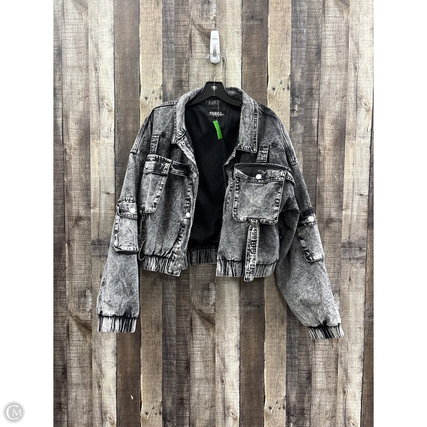 Jacket Denim By Cme In Black Denim, Size: 1x