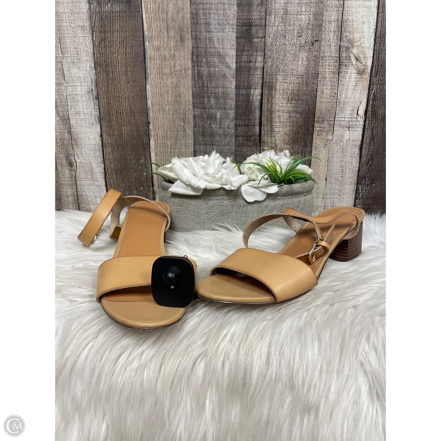 Sandals Heels Block By J. Crew In Tan, Size: 9.5