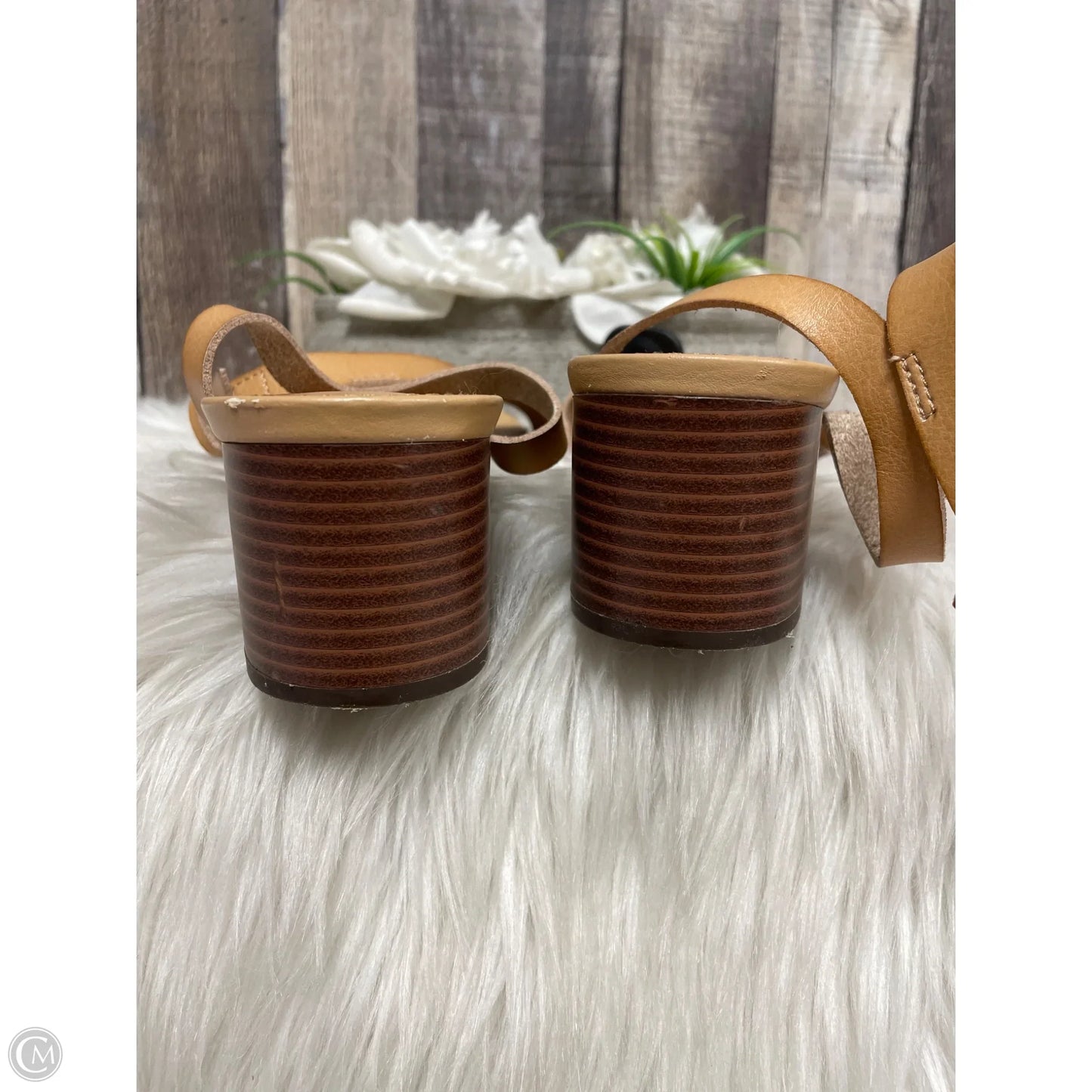 Sandals Heels Block By J. Crew In Tan, Size: 9.5