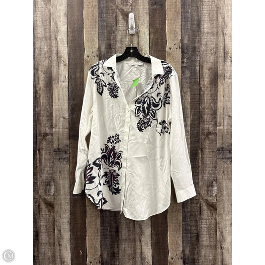 Top Long Sleeve By Chicos In Black & White, Size: L