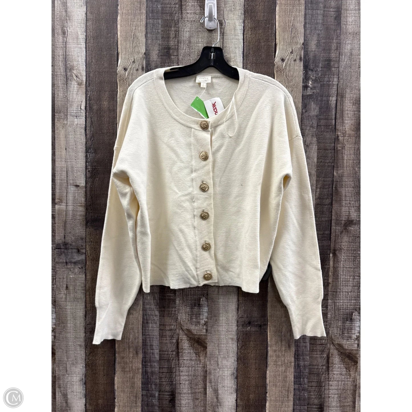 Sweater Cardigan By Cyrus In Cream, Size: L