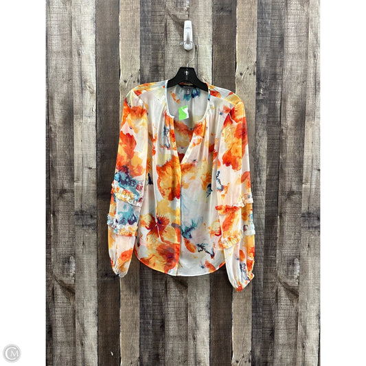 Top Long Sleeve By White House Black Market In Multi-colored, Size: S