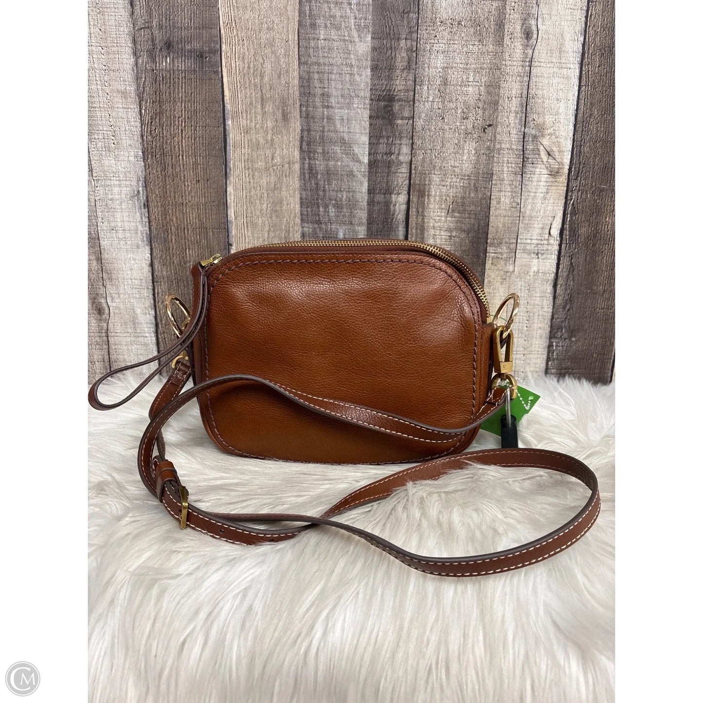 Crossbody Leather By Fossil, Size: Medium