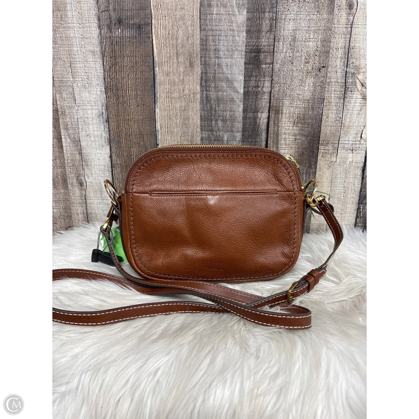 Crossbody Leather By Fossil, Size: Medium