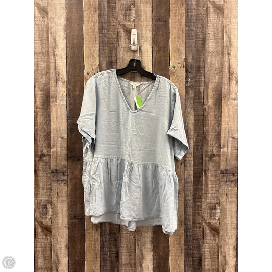 Top Short Sleeve By Terra & Sky In Blue, Size: 1x