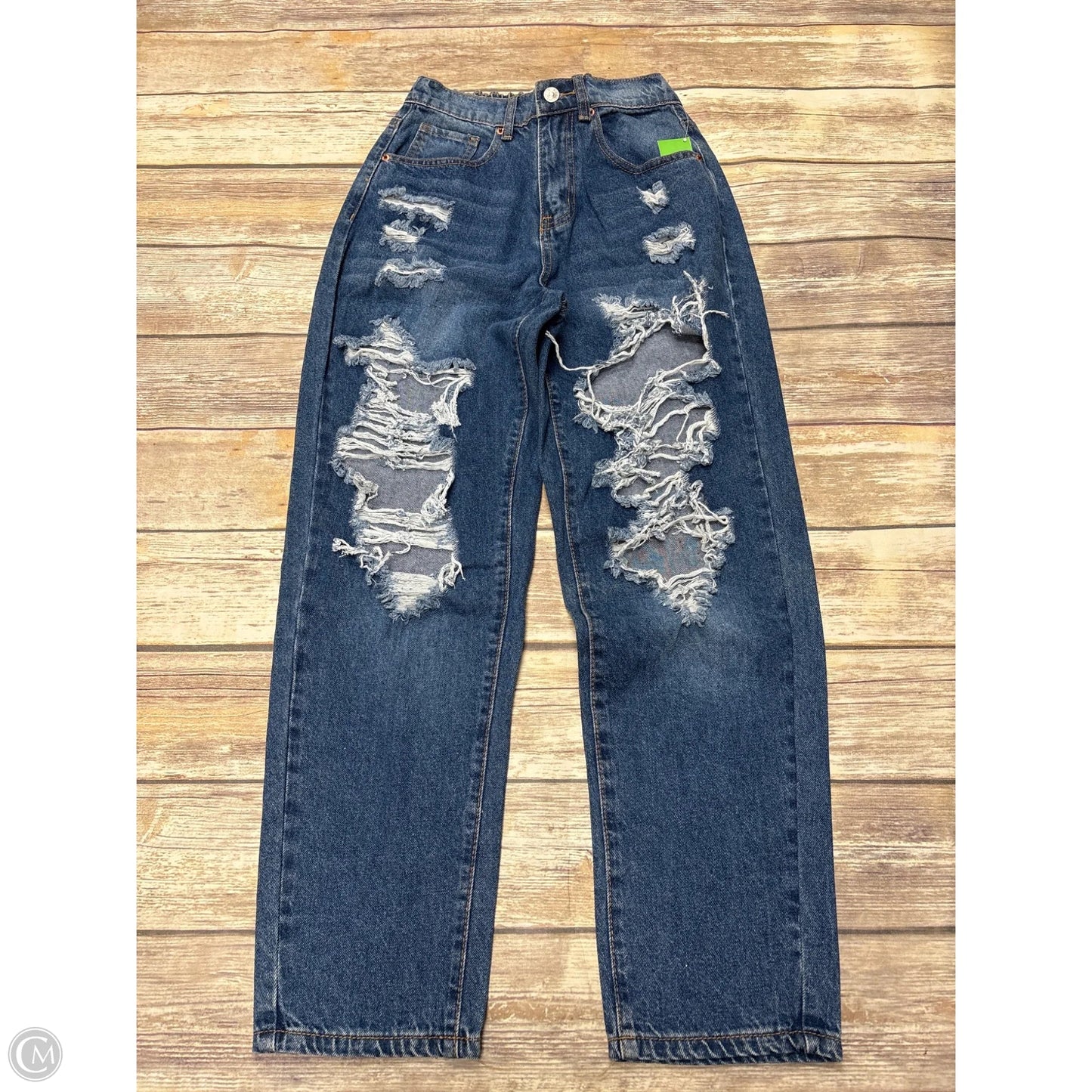 Jeans Straight By Wax Jean In Blue Denim, Size: S