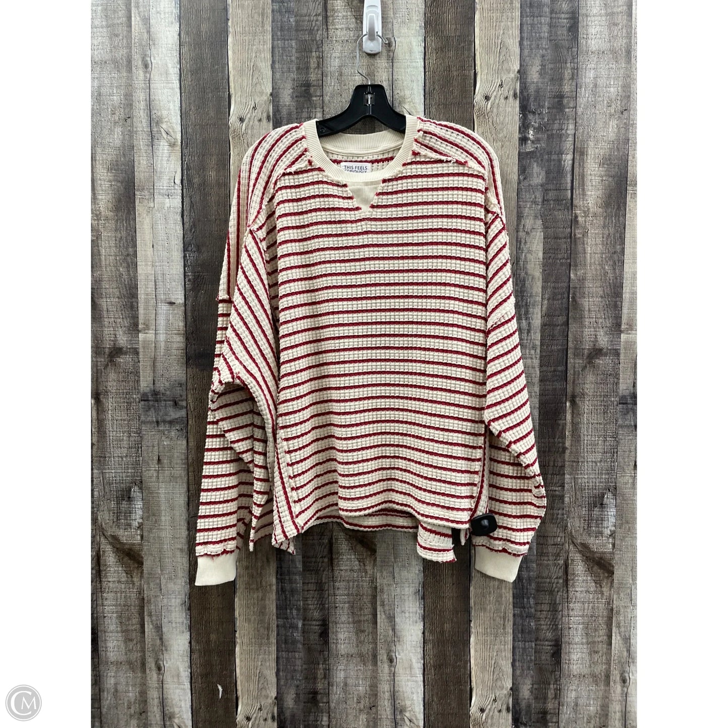 Top Long Sleeve By American Eagle In Striped Pattern, Size: Xs