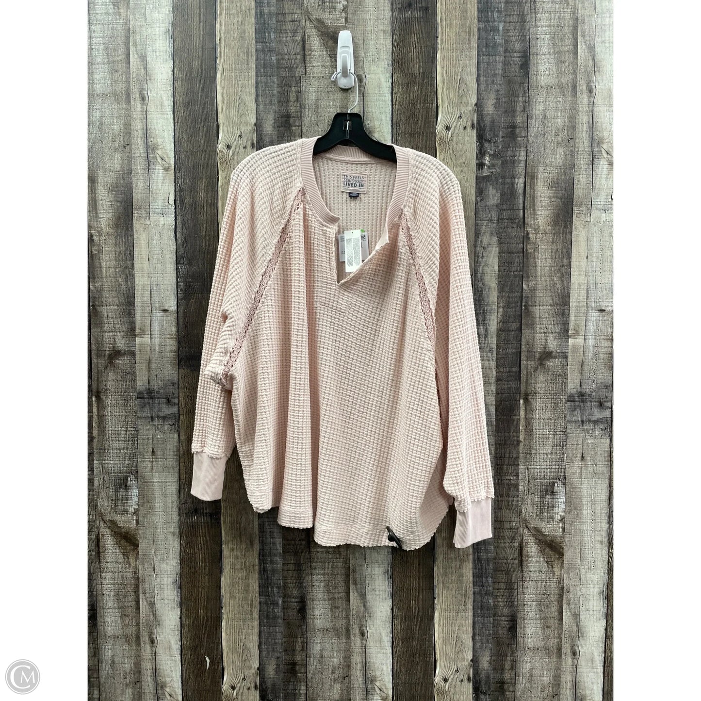 Top Long Sleeve By American Eagle In Pink, Size: S