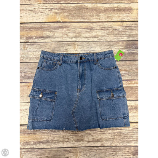 Skirt Mini & Short By Blu Pepper In Blue Denim, Size: L