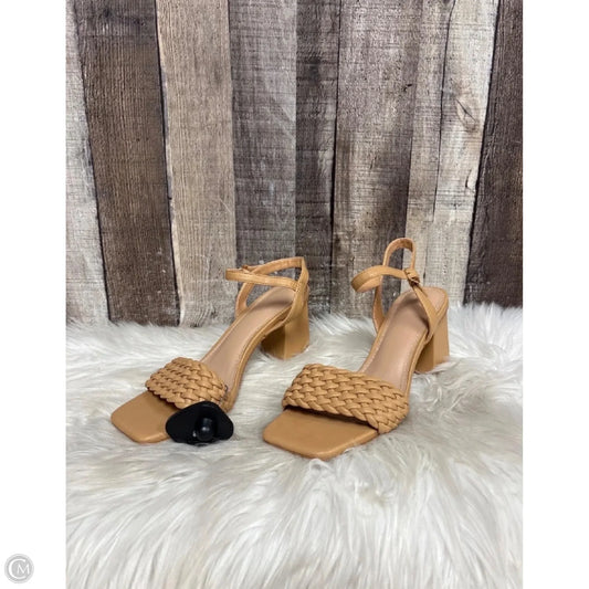 Sandals Heels Block By Cmf In Tan, Size: 7