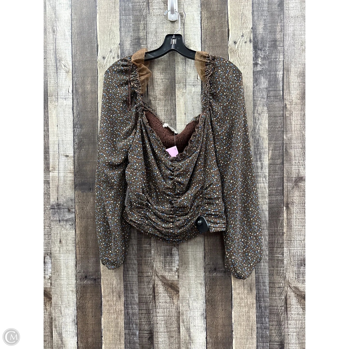 Top Long Sleeve By Astr In Brown, Size: Xl
