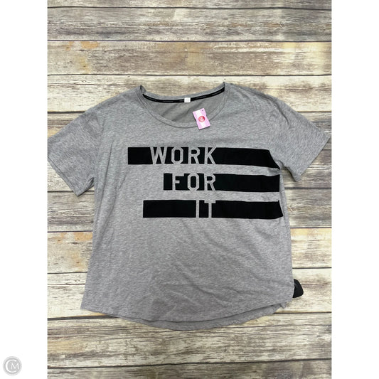 Athletic Top Short Sleeve By New Balance In Grey, Size: Xl
