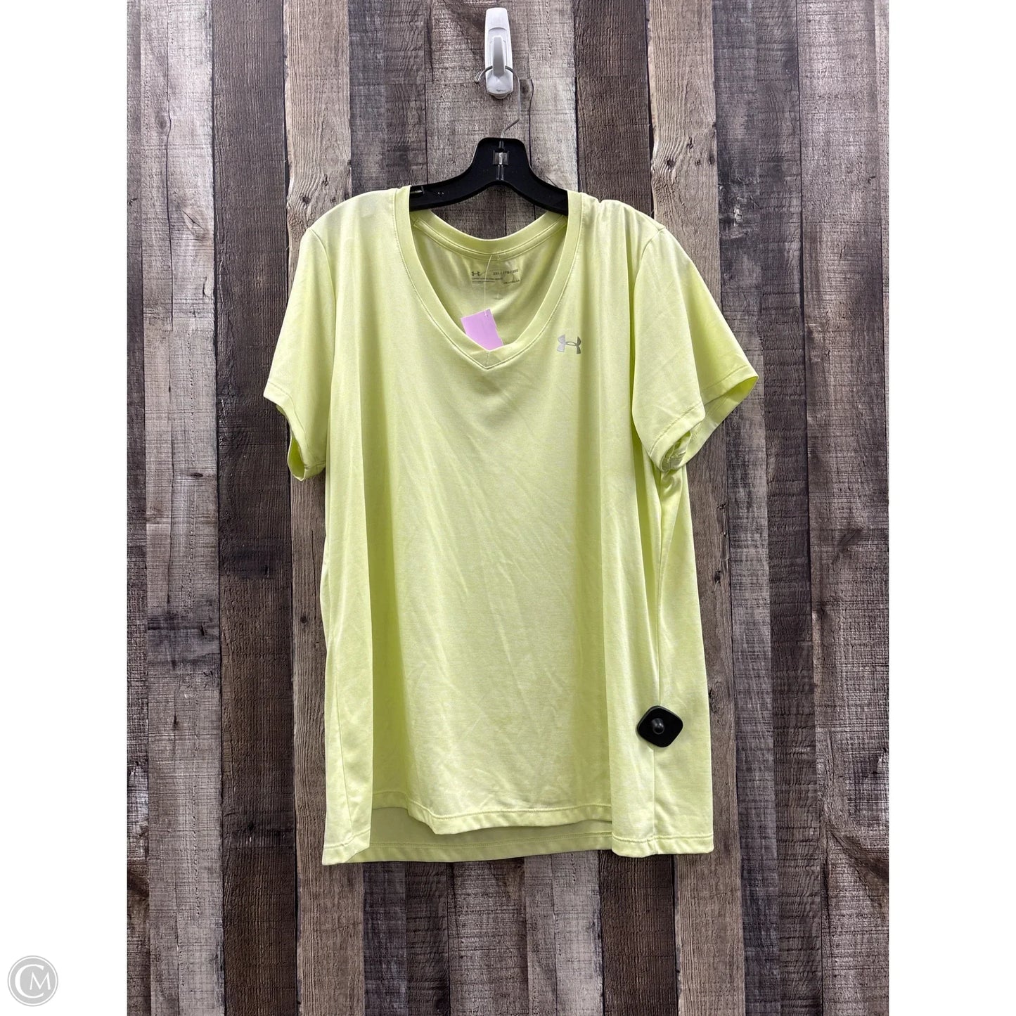 Athletic Top Short Sleeve By Under Armour In Yellow, Size: 2x