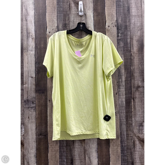 Athletic Top Short Sleeve By Under Armour In Yellow, Size: 2x