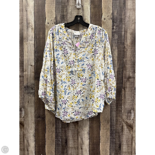 Top 3/4 Sleeve By Liz Claiborne In Multi-colored, Size: 1x
