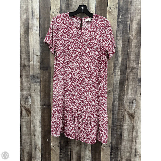 Dress Casual Midi By Loft In Red & White, Size: L