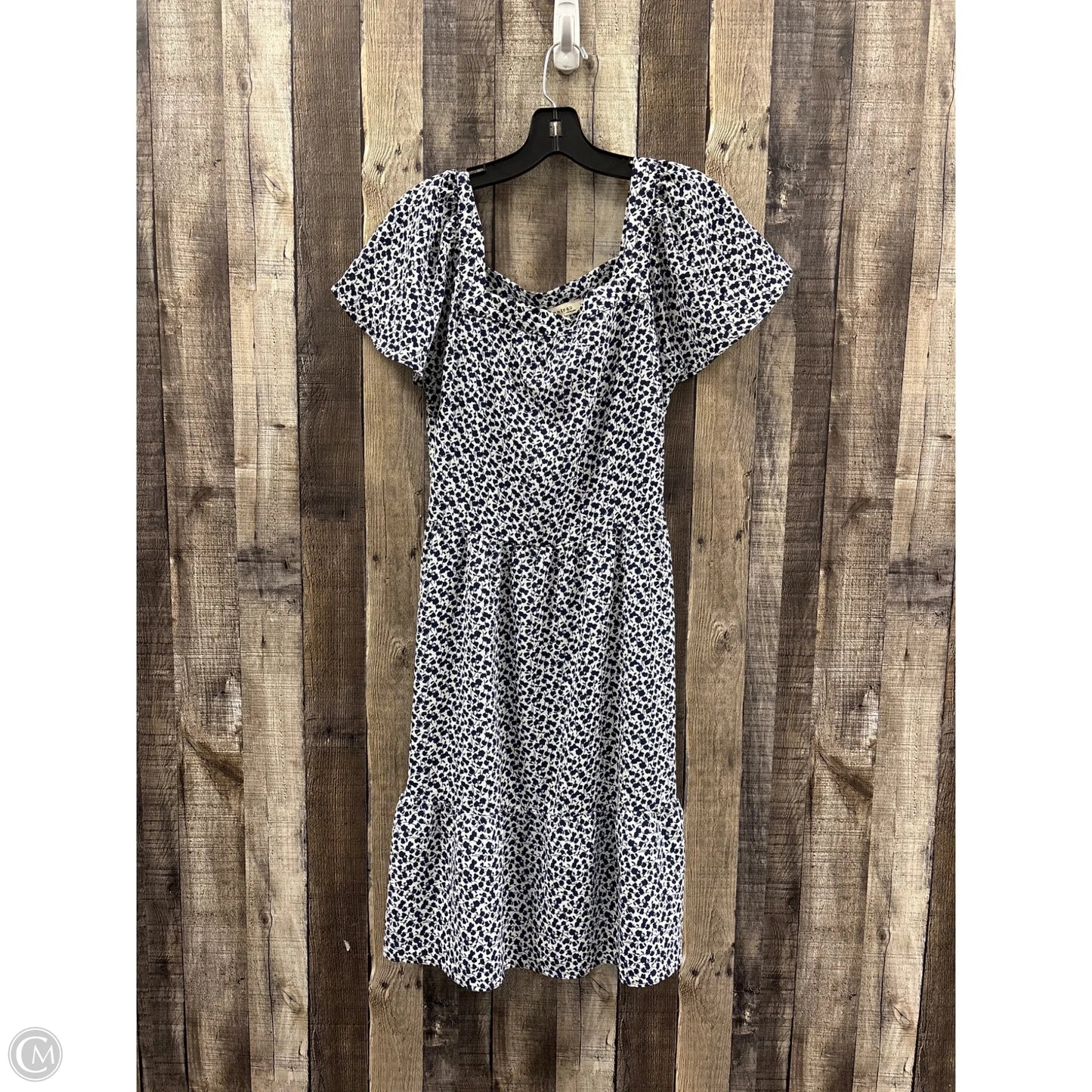 Dress Casual Midi By Monteau In Blue & White, Size: S