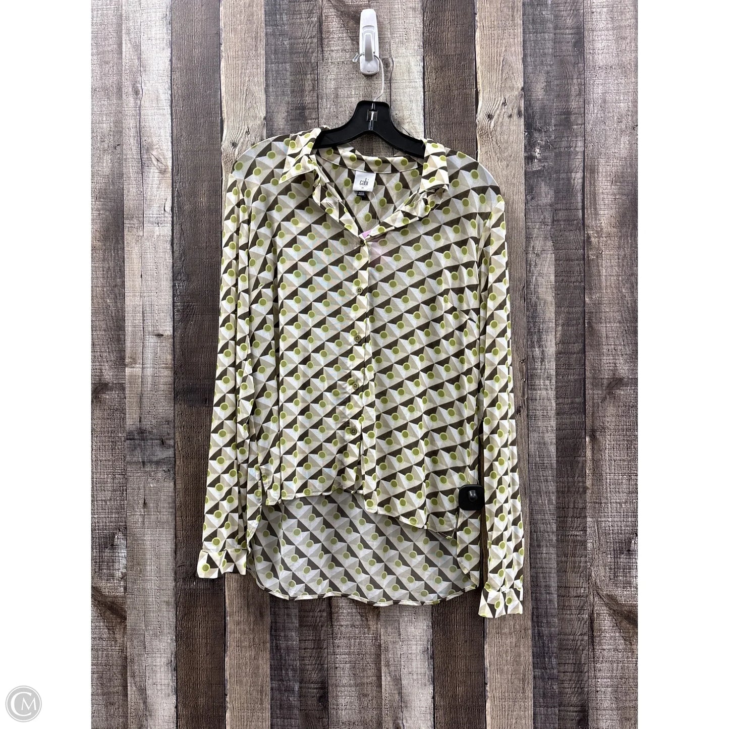 Top Long Sleeve By Cabi In Green, Size: M