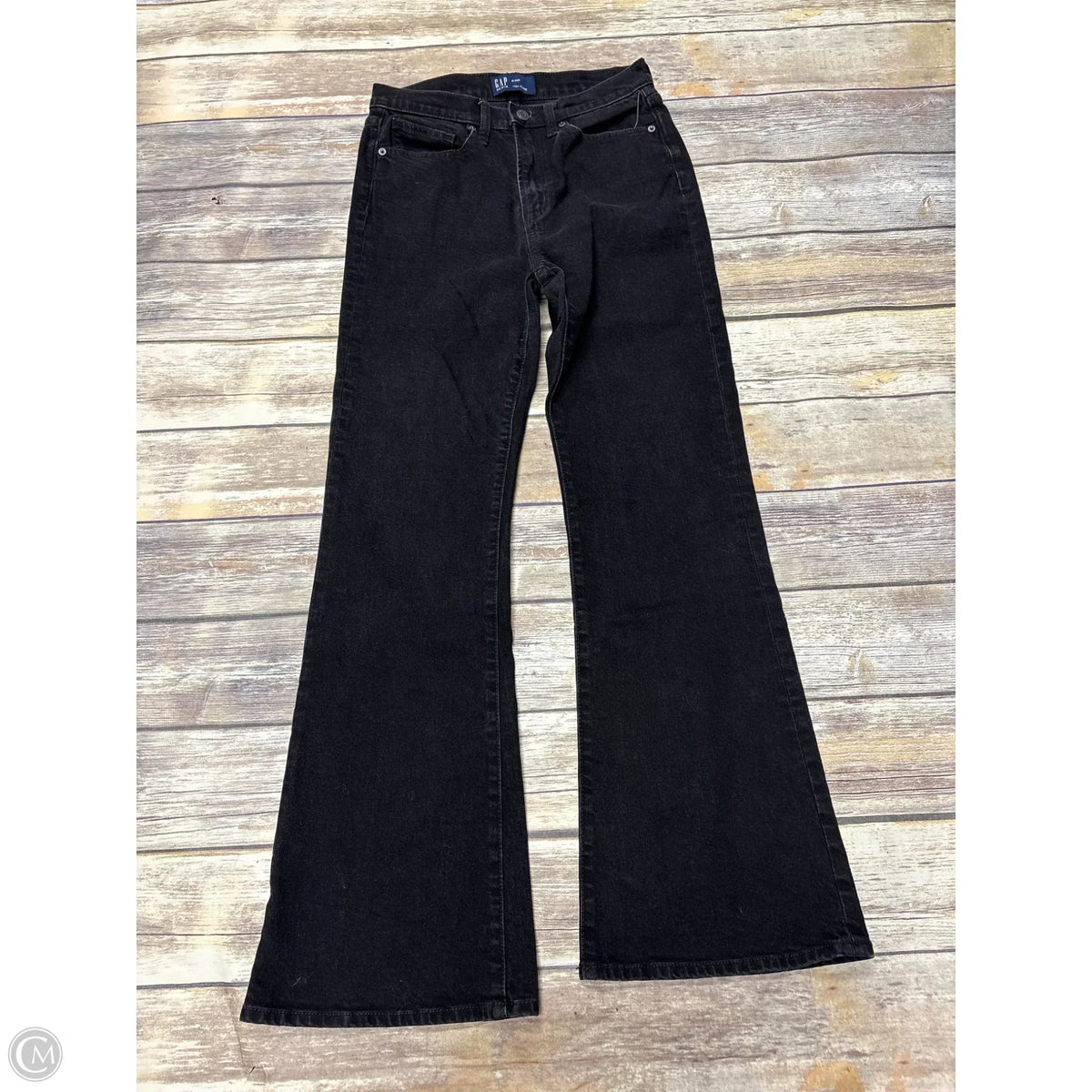Jeans Flared By Gap In Black Denim, Size: 6