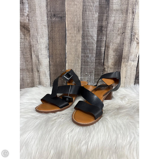 Sandals Heels Block By Franco Sarto In Black & Brown, Size: 11